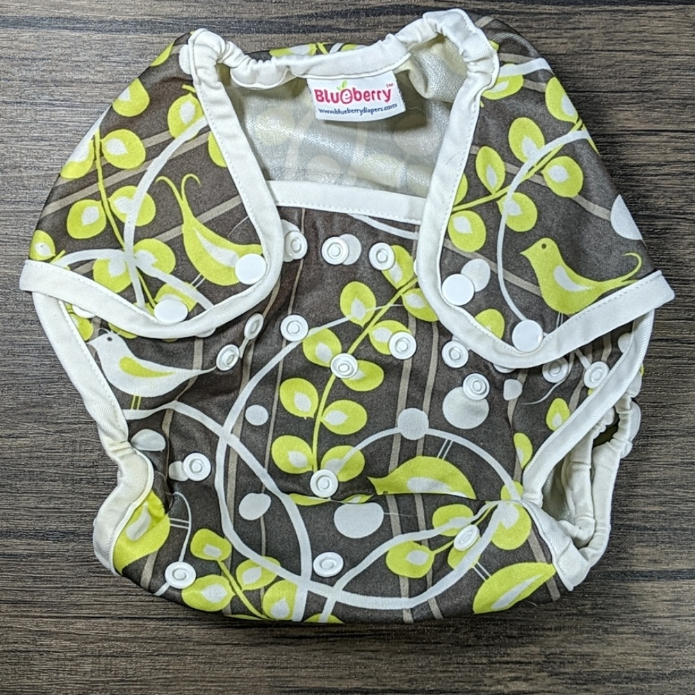 Blueberry tweets coverall snaps diaper Cover